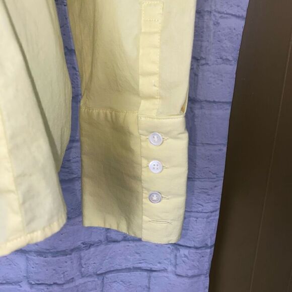 The limited women L cotton blend button down collar blouse yellow - Picture 6 of 11